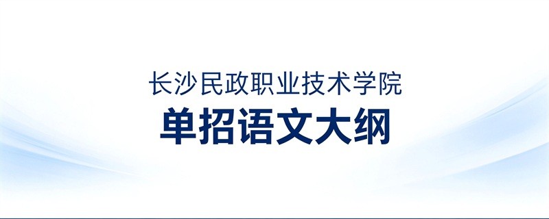长沙民政职业技术学院2026年单招语文考试大纲