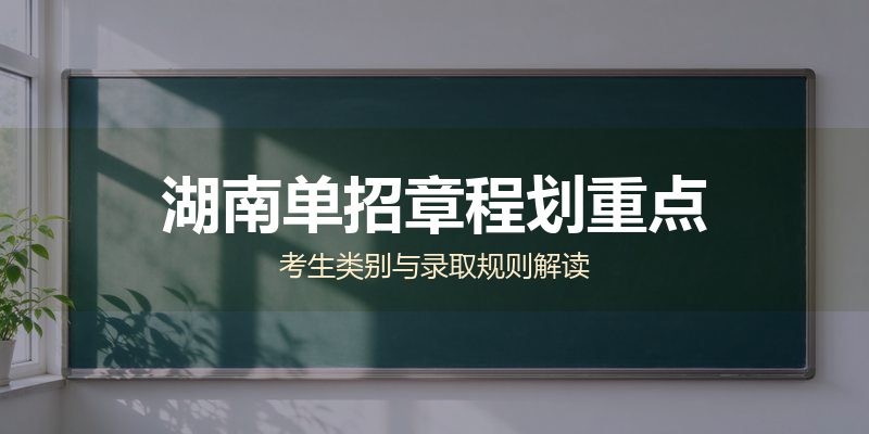 湖南单招考生类别划分